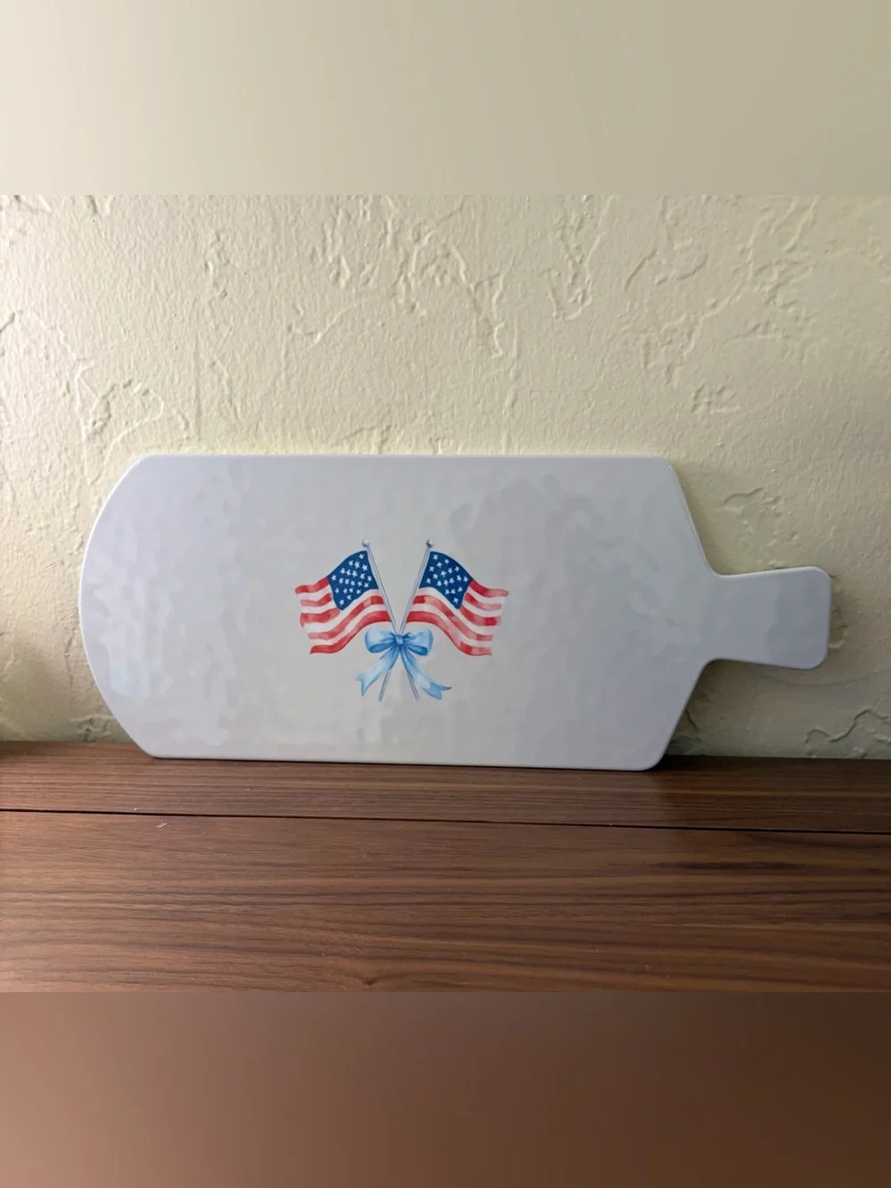 Celebrate It Patriotic American Flag Cheese Board Serving Tray 16.9”